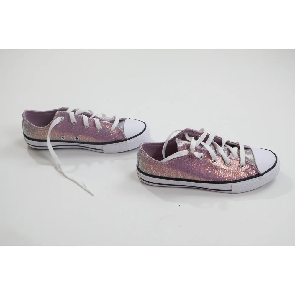 Converse Chuck Taylor All Star CTAS OX 3 Youth Purple Iridescent Sneakers